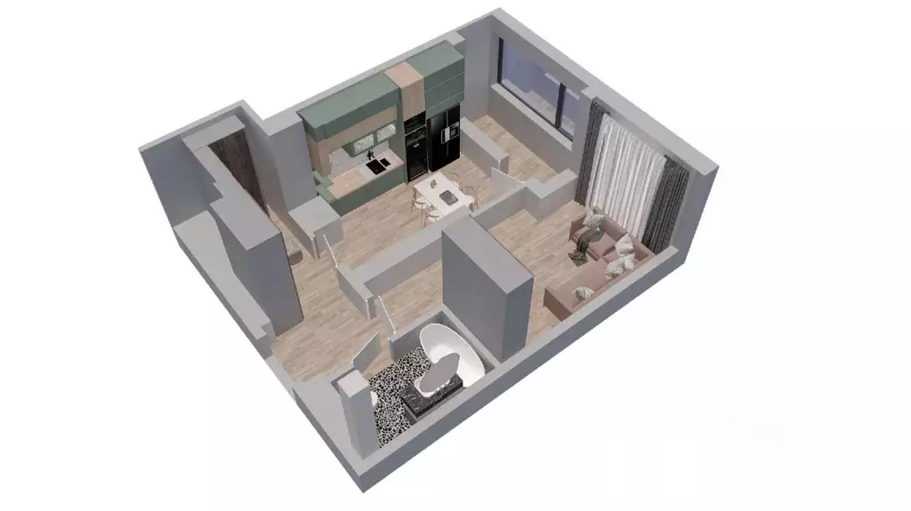 1-к кв. Ростовская область, Батайск ул. Ушинского, 27Ак2 (33.5 м) - Фото 2