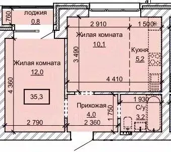 2-к кв. Алтайский край, Барнаул ул. Анатолия (35.3 м) - Фото 0