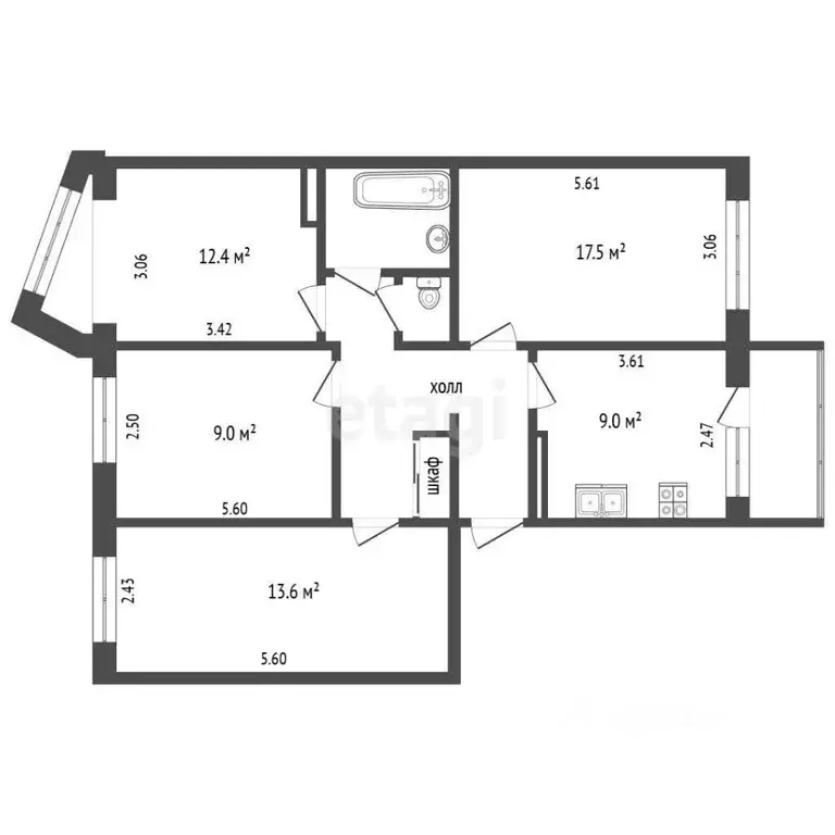 4-к кв. Камчатский край, Петропавловск-Камчатский ул. Виталия Кручины, ... - Фото 1