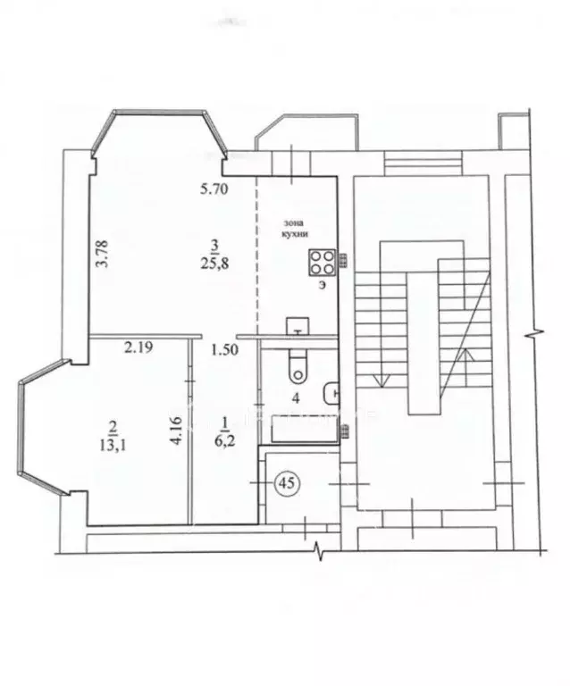 2-к кв. Архангельская область, Архангельск Поморская ул., 34к2 (49.2 ... - Фото 1