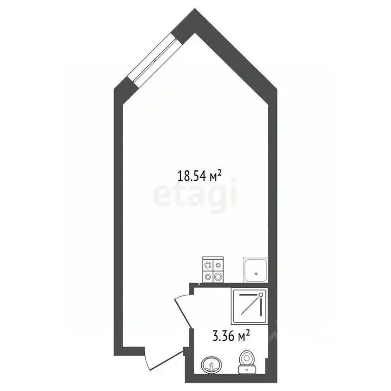 Студия Севастополь ул. Челнокова, 19Ак1 (18.7 м) - Фото 2