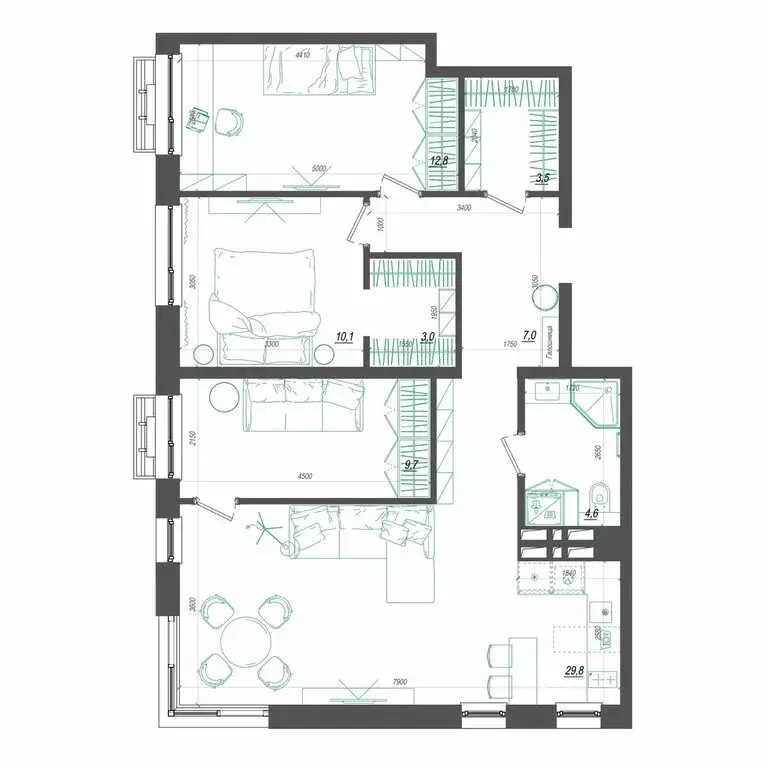 3-комнатная квартира: Владивосток, улица Невельского, 4с2 (83 м) - Фото 1
