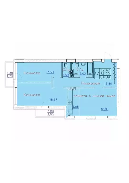 3-к кв. Томская область, Северск ул. Ленина, 116 (81.29 м) - Фото 0