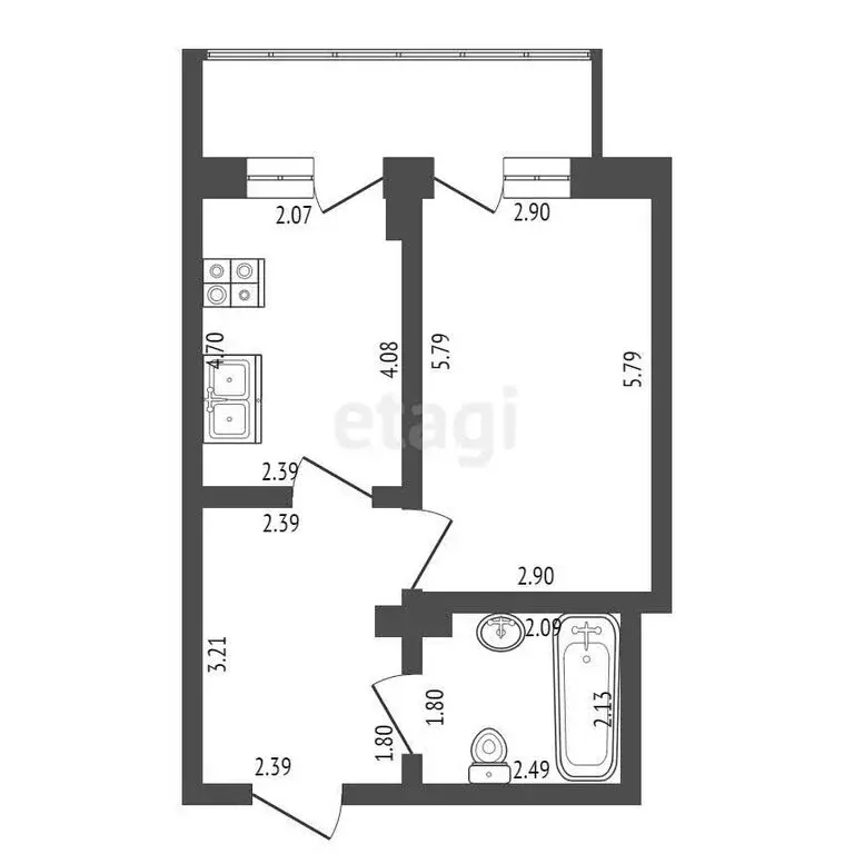 1-комнатная квартира: Алушта, Ревкомовский переулок, 4 (48 м) - Фото 0