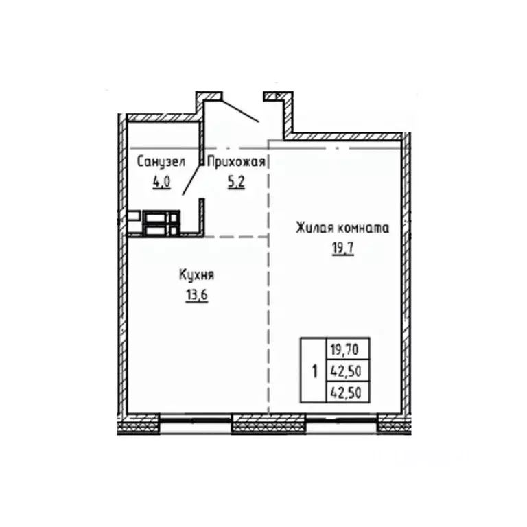 1-к кв. Приморский край, Владивосток Днепровская ул., 25к5 (42.5 м) - Фото 1