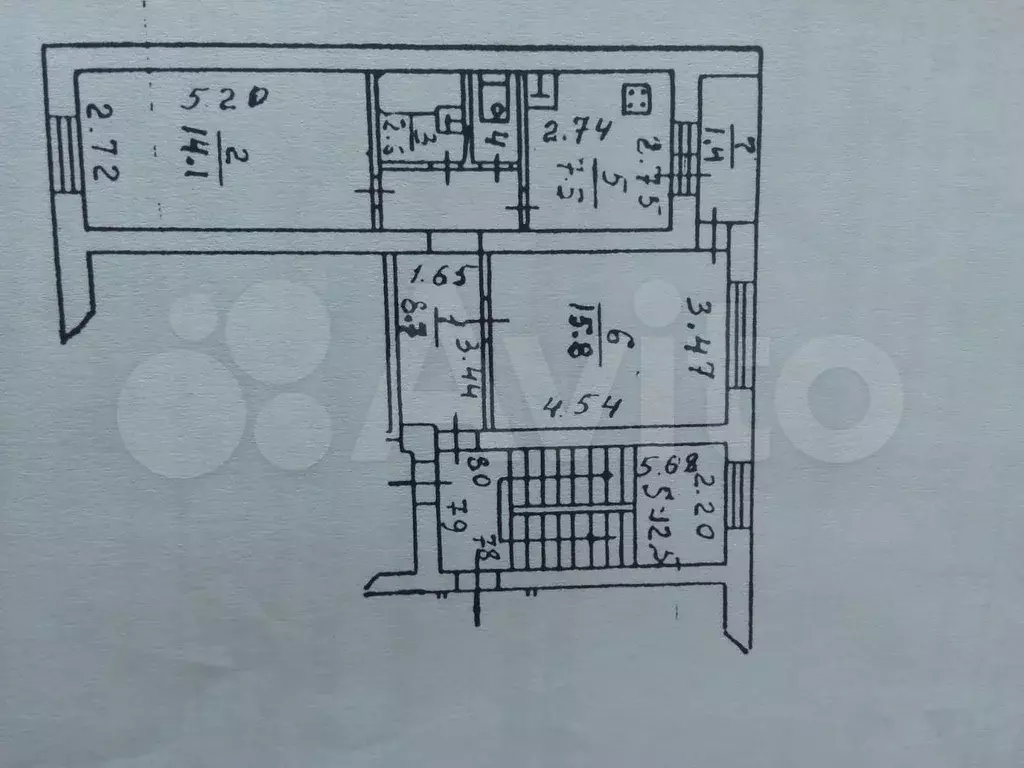 2-к. квартира, 50 м, 5/5 эт. - Фото 0