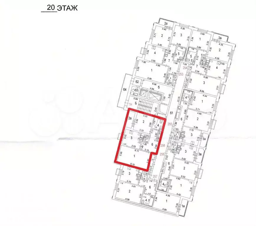 Аукцион: 2-к. квартира, 57,6 м, 20/20 эт. - Фото 1
