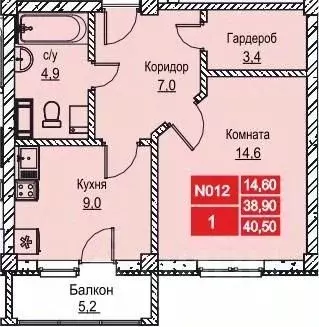 1-к кв. Нижегородская область, Нижний Новгород ул. Июльских Дней (41.0 ... - Фото 0