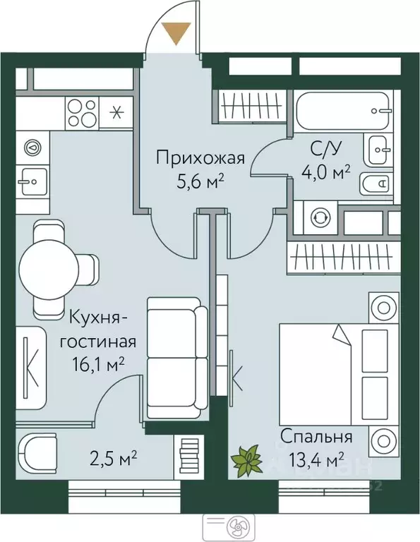 1-к кв. Волгоградская область, Волгоград Новосибирская ул., 74 (41.6 ... - Фото 0