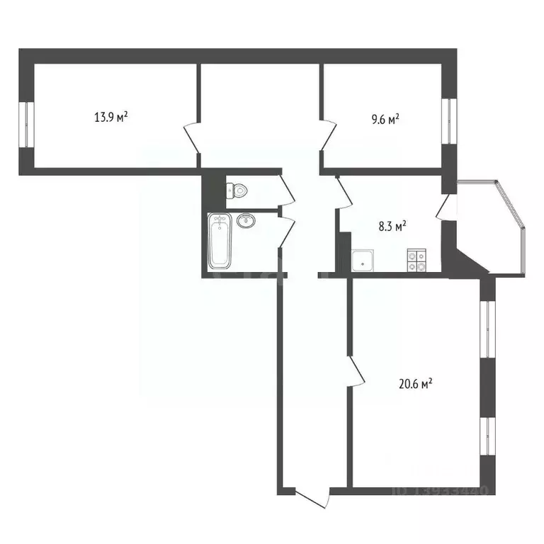 3-к кв. Тюменская область, Тюмень ул. Муравленко, 7 (76.1 м) - Фото 2