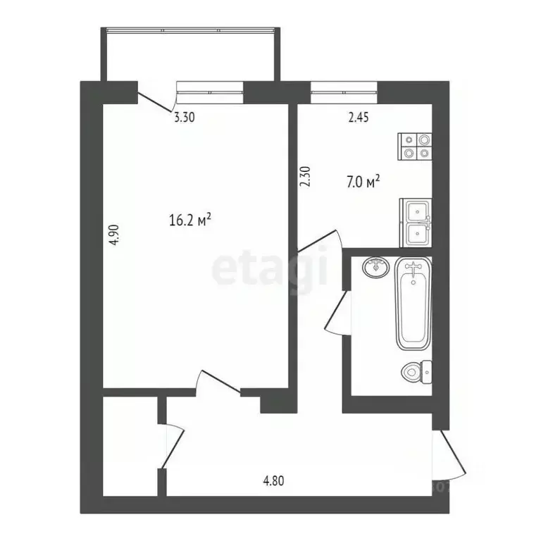 1-к кв. Ярославская область, Ярославский муниципальный округ, пос. ... - Фото 2