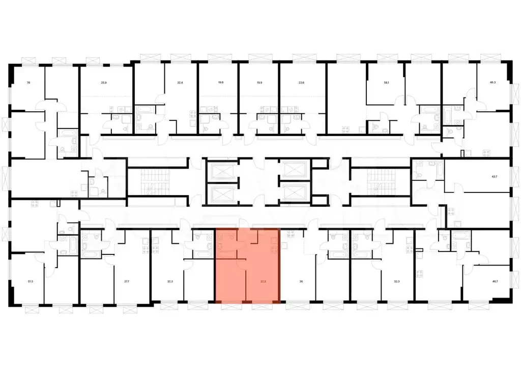 1-к. квартира, 32,3 м, 21/25 эт. - Фото 1