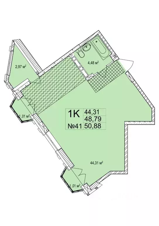 1-к кв. Нижегородская область, Нижний Новгород Малая Ямская ул. (50.88 ... - Фото 0