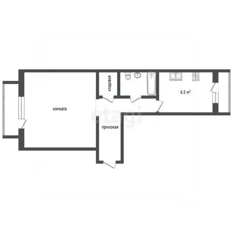 1-к кв. Свердловская область, Первоуральск Береговая ул., 76А (35.3 м) - Фото 1