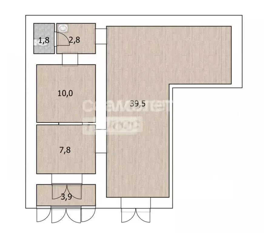 Помещение свободного назначения (65.8 м) - Фото 1