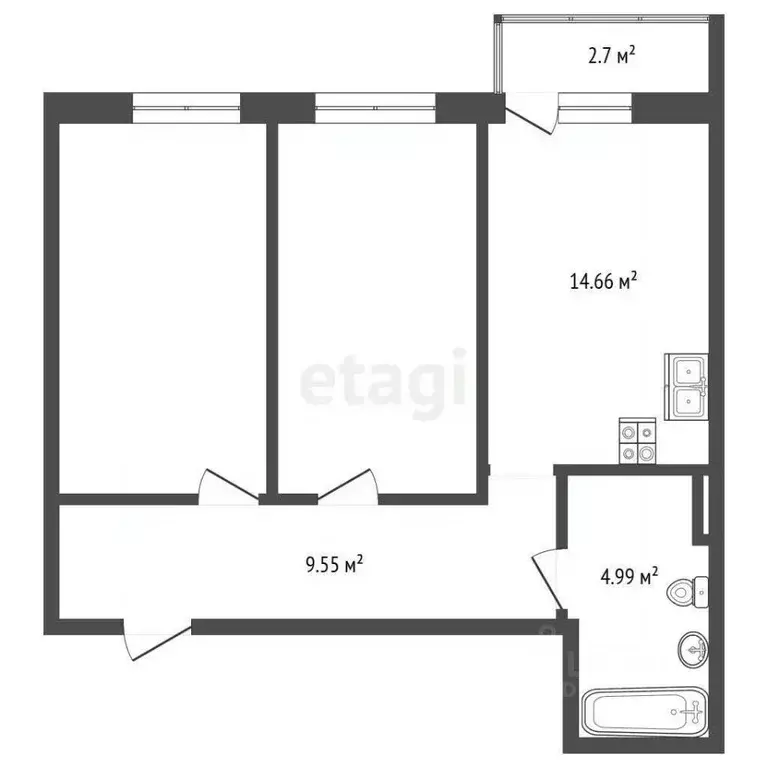 2-к кв. Ростовская область, Ростов-на-Дону ул. Малиновского, 33Б ... - Фото 0