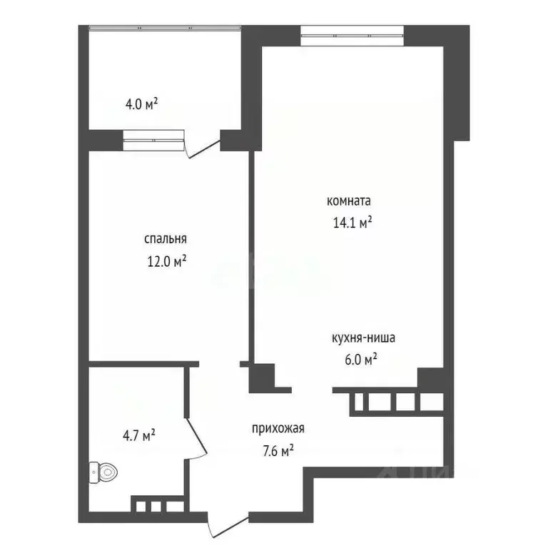 2-к кв. Красноярский край, Красноярск ул. Лесников, 43Б (43.8 м) - Фото 1