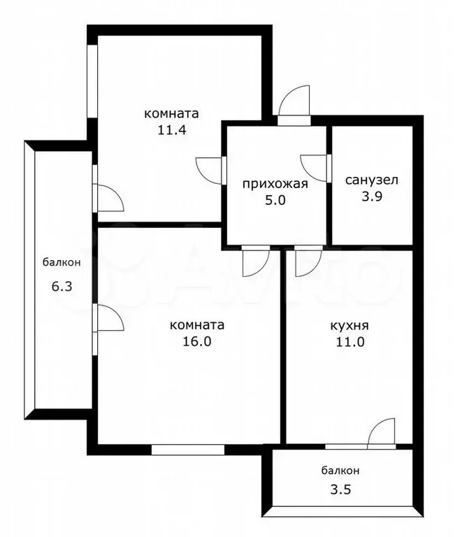 2-к. квартира, 57,1 м, 13/19 эт. - Фото 0