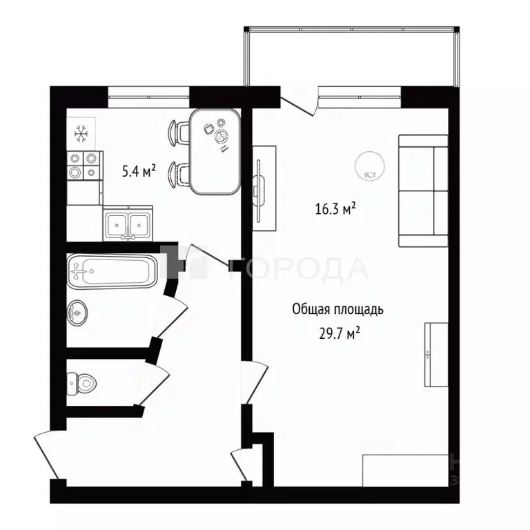 1-к кв. Новосибирская область, Новосибирск ул. Кузьмы Минина, 20/2 ... - Фото 2