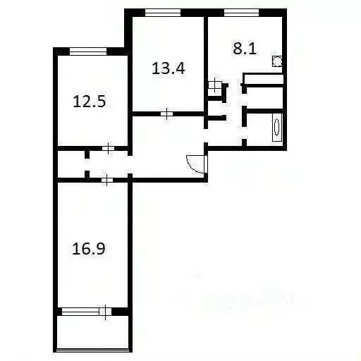3-к кв. Санкт-Петербург Ключевая ул., 13 (70.9 м) - Фото 2