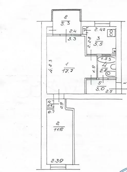 2-к. квартира, 41 м, 3/5 эт. - Фото 0