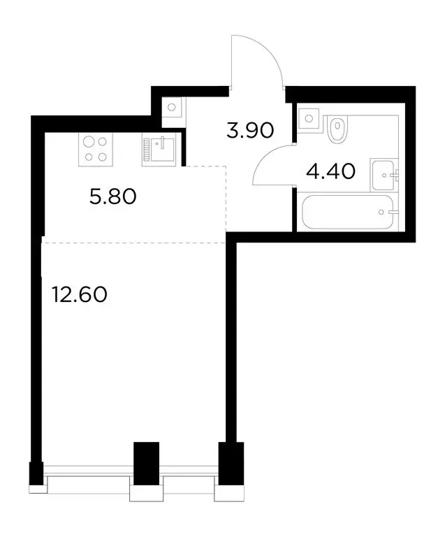 1-комнатная квартира: Москва, ЖК Инджой (26.7 м) - Фото 0