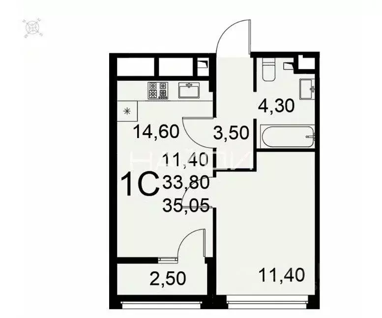 1-к кв. Рязанская область, Рязань Интернациональная ул., 20 (35.05 м) - Фото 1