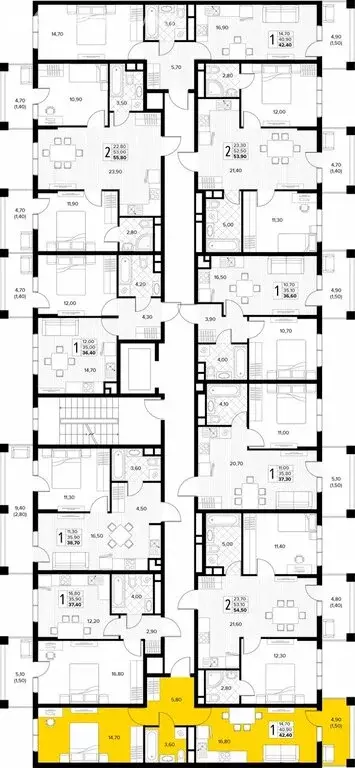 1-комнатная квартира: Сукко, жилой комплекс Кипарис (42.4 м) - Фото 2