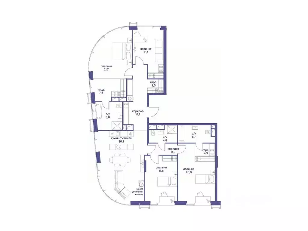 4-к кв. Москва ул. Сергея Макеева, 7С4 (164.0 м) - Фото 0