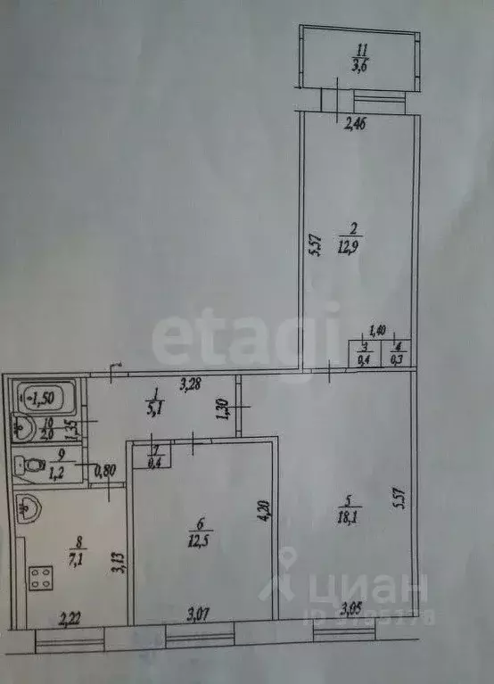 3-к кв. Татарстан, Казань ул. Голубятникова, 22 (61.1 м) - Фото 1