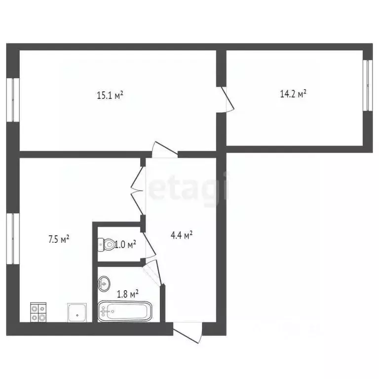 2-к кв. Крым, Бахчисарай городское поселение, Научный пгт ул. Научная, ... - Фото 2