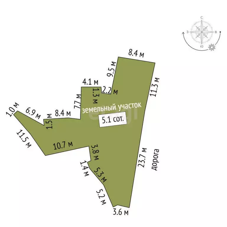 Участок в Гурзуф, Ленинградская улица (5.1 м) - Фото 1