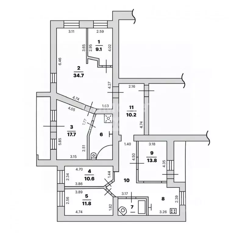 6-к кв. Калужская область, Калуга Хрустальная ул., 10 (148.0 м) - Фото 2