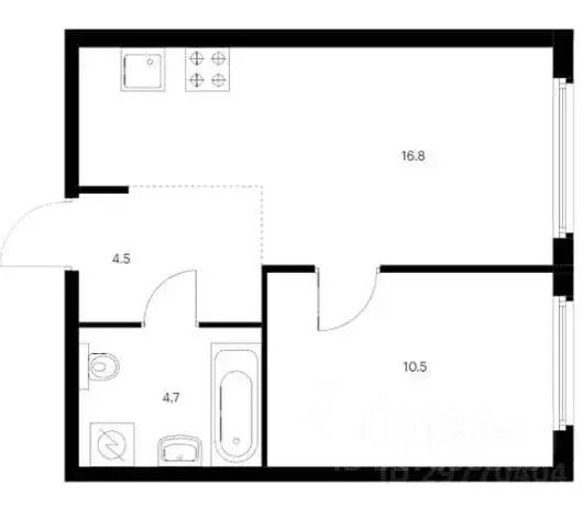 2-к кв. Москва Кронштадтский бул., 9к6 (37.0 м) - Фото 1