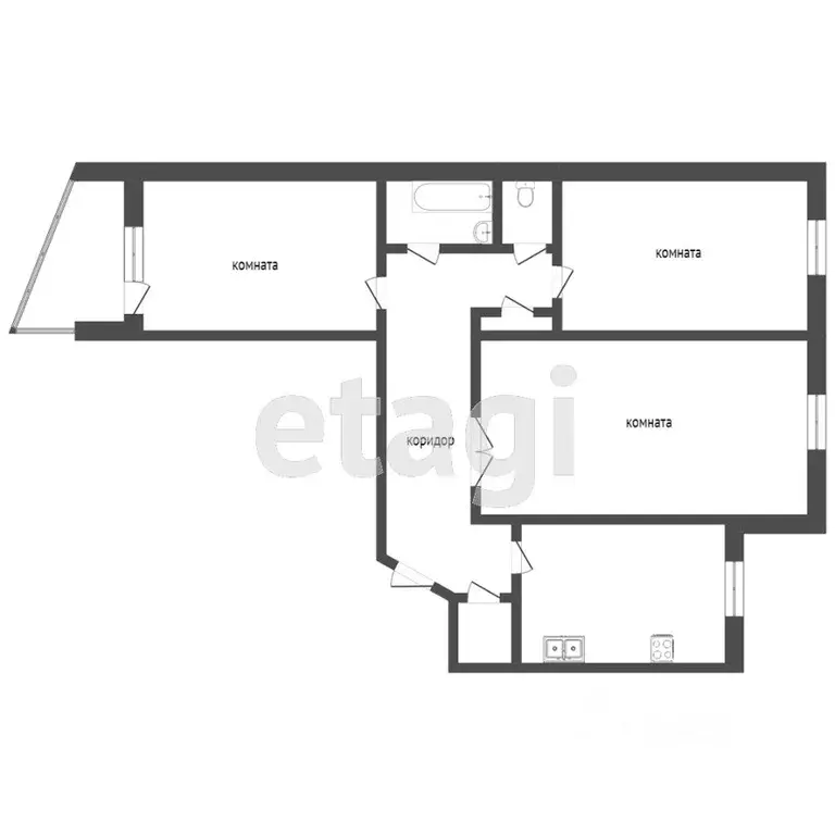 3-к кв. Тюменская область, Тюмень ул. Свердлова, 20 (65.2 м) - Фото 2