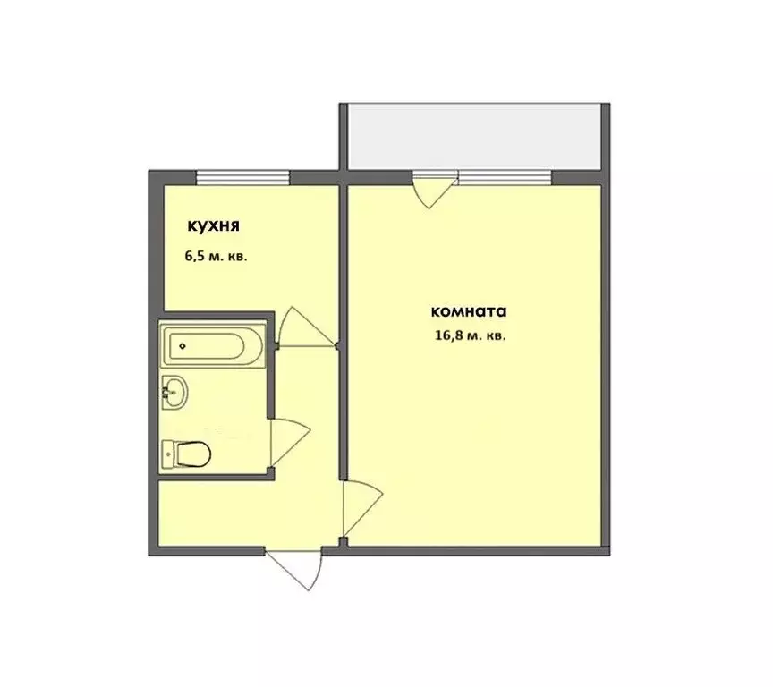 1-комнатная квартира: Екатеринбург, Алма-Атинский переулок, 1 (30.4 м) - Фото 2