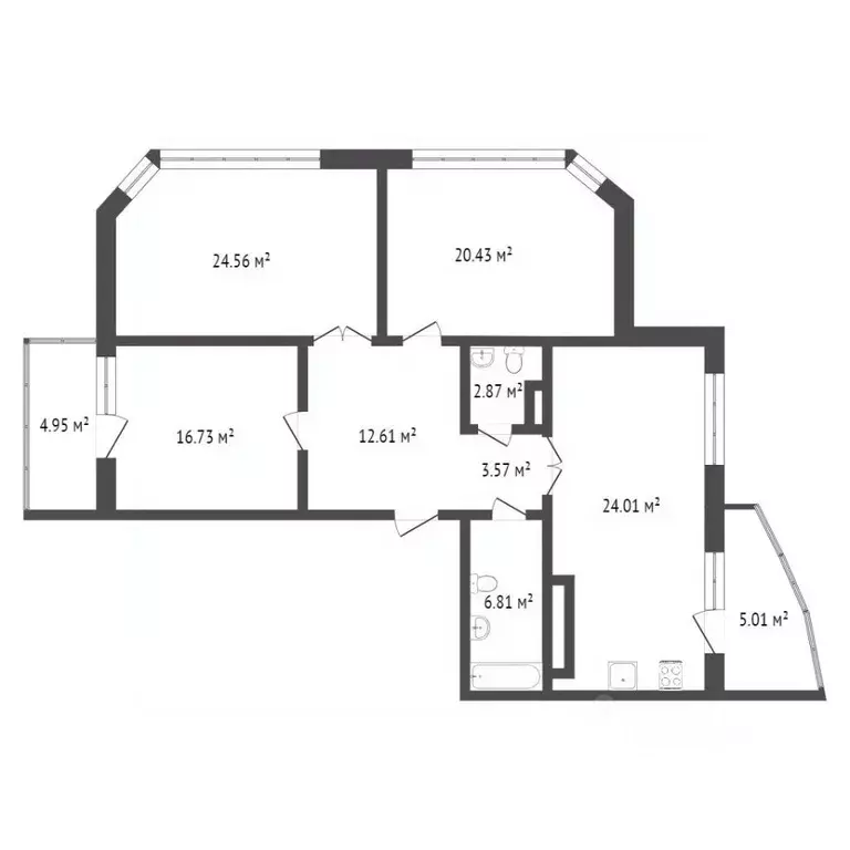 3-к кв. Брянская область, Брянск ул. Фокина, 95 (112.2 м) - Фото 2
