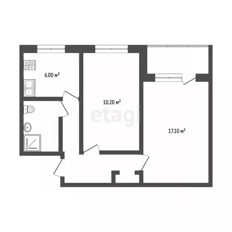 2-к кв. Москва, Москва, Московский г. 1-й мкр, 23 (48.2 м) - Фото 1