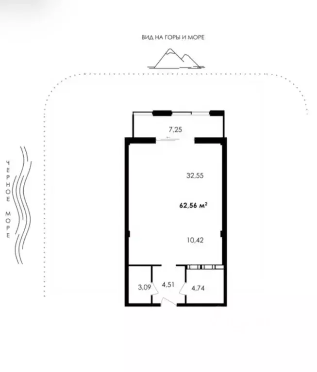 2-к кв. Крым, Алушта ул. Парковая, 7 (62.56 м) - Фото 2