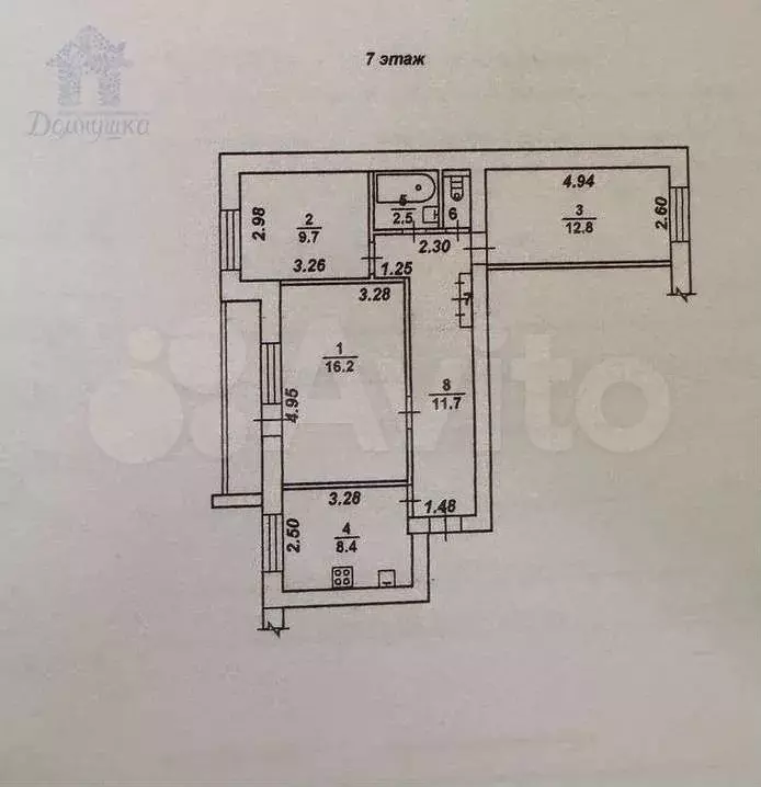 3-к. квартира, 64 м, 7/9 эт. - Фото 0