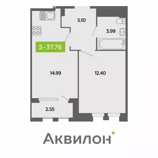 1-комнатная квартира: Архангельск, Поморская улица, 70 (37.72 м) - Фото 0