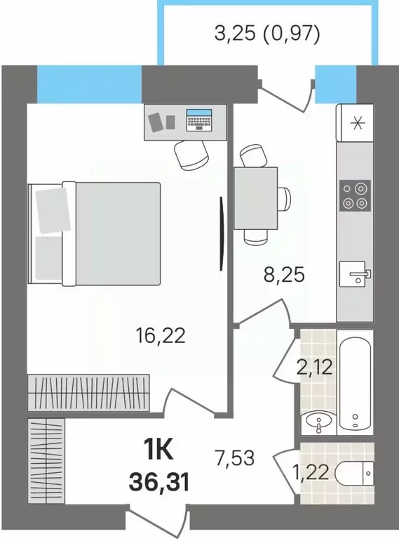 1-к кв. Пермский край, Пермский муниципальный округ, с. Култаево ул. ... - Фото 1