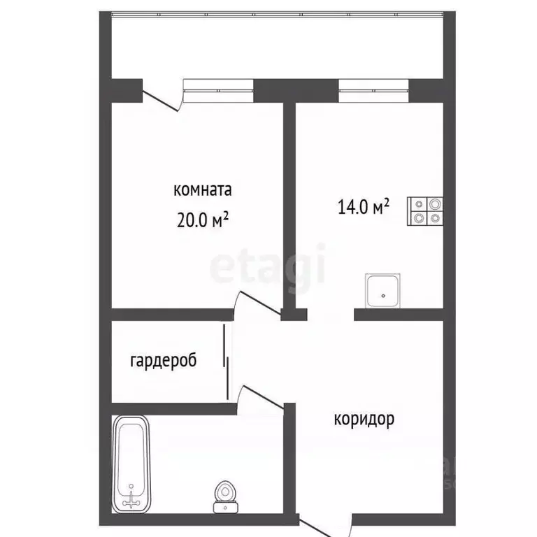 1-к кв. Забайкальский край, Чита ул. Анохина, 18 (38.0 м) - Фото 2