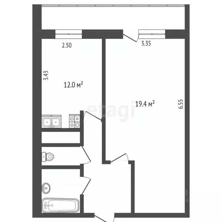 1-к кв. Москва Красногвардейский бул., 1 (39.0 м) - Фото 0