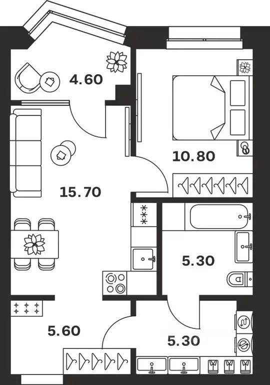 1-к кв. Тульская область, Тула ул. Михеева (47.3 м) - Фото 1