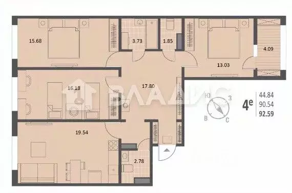3-к кв. Воронежская область, Воронеж Краснознаменная ул., 72 (92.59 м) - Фото 2