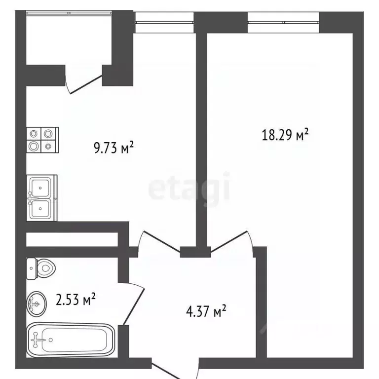 1-к кв. Москва Цимлянская ул., 3к1 (35.6 м) - Фото 1