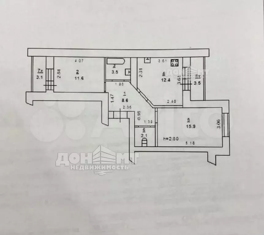 2-к. квартира, 58 м, 6/10 эт. - Фото 0