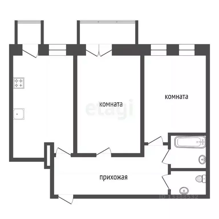 2-к кв. Красноярский край, Красноярск ул. Бограда, 107 (63.0 м) - Фото 1