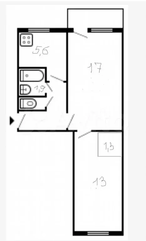 2-к. квартира, 44 м, 2/5 эт. - Фото 0